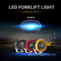 blue and red forklift indicator lights